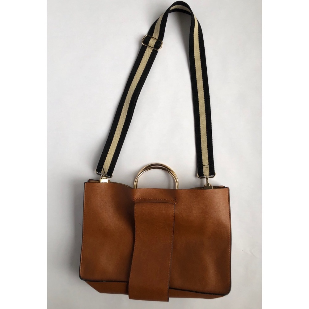 Faux leather Zara bag with crossbody strap
